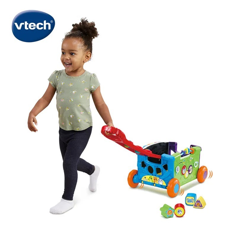 【Vtech】 2合1探索學習手拉車  手拉車 玩具車 騎乘玩具 聲光玩具 手拉車 探索 活動 收納-細節圖4