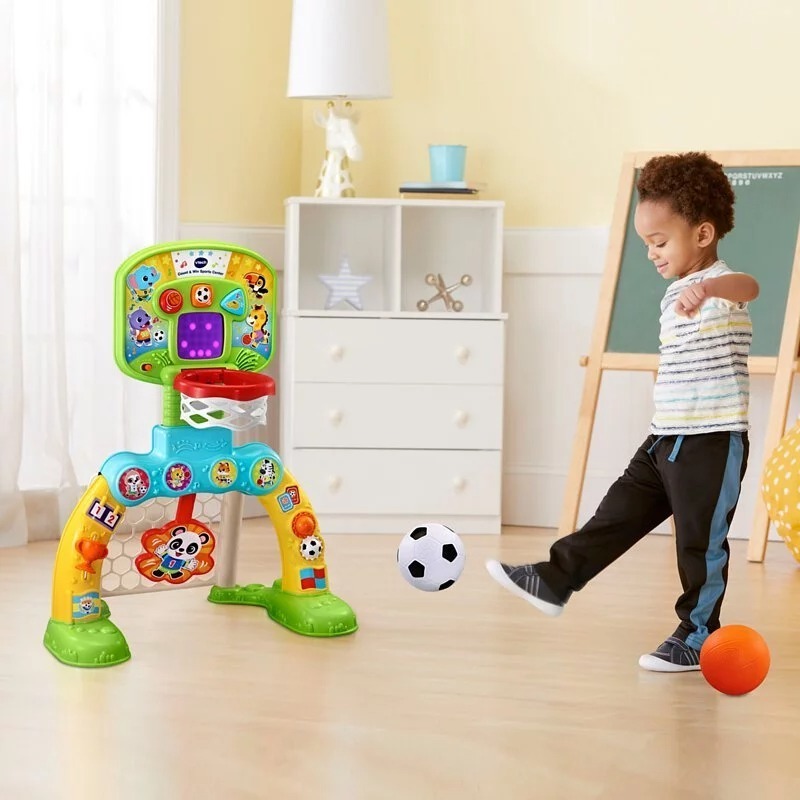 【Vtech】3合1健身運動場 投籃玩具 足球玩具 寶寶足球 室內玩具 戶外玩具 體能運動 球類玩具 運動玩具-細節圖5