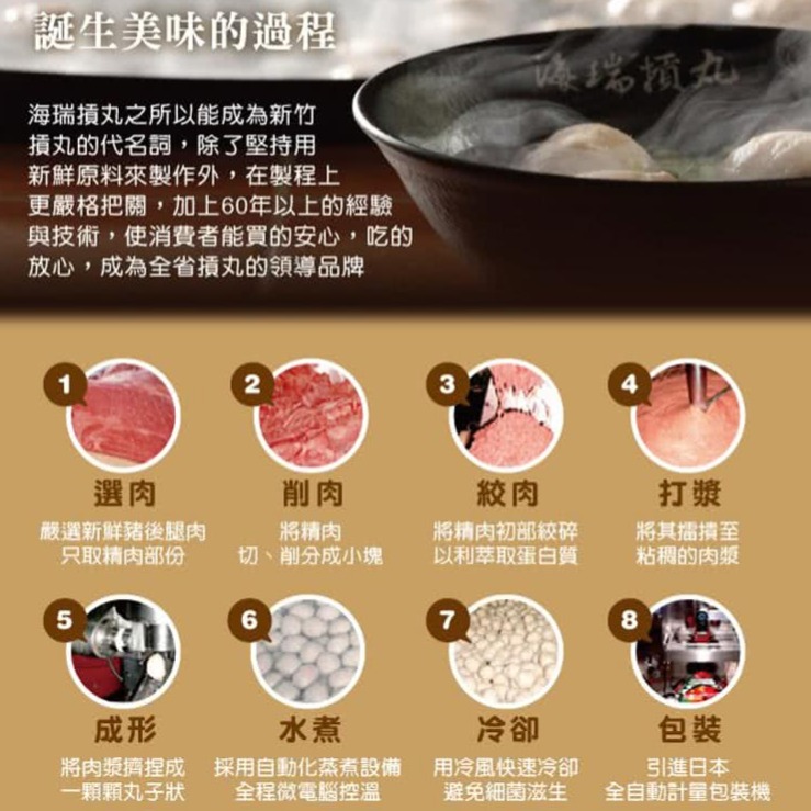 【海瑞摃丸】人氣熱銷口味組合(5入)｜600g±9g｜原味豬肉、香菇豬肉、鮮蝦魚肉、墨魚豬肉、花枝魚丸｜丸子、貢丸-細節圖2