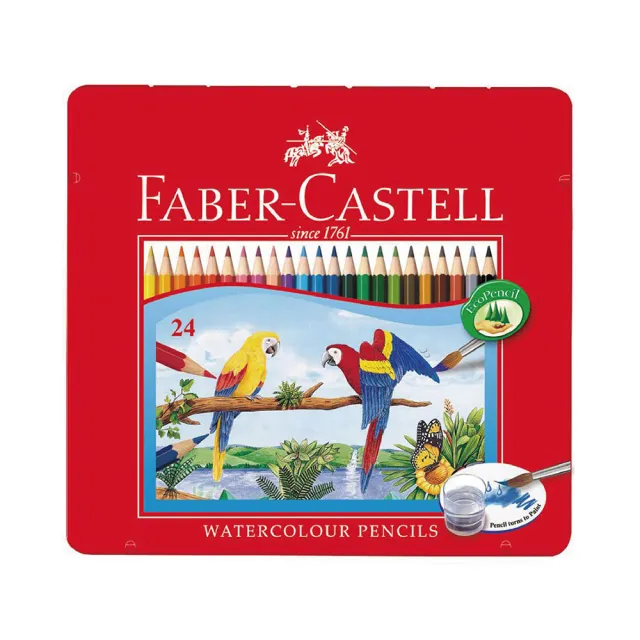 【Faber-Castell】 輝柏水性色鉛筆24色/36色/60色 鐵盒 附水彩筆 新手入門推薦-規格圖5
