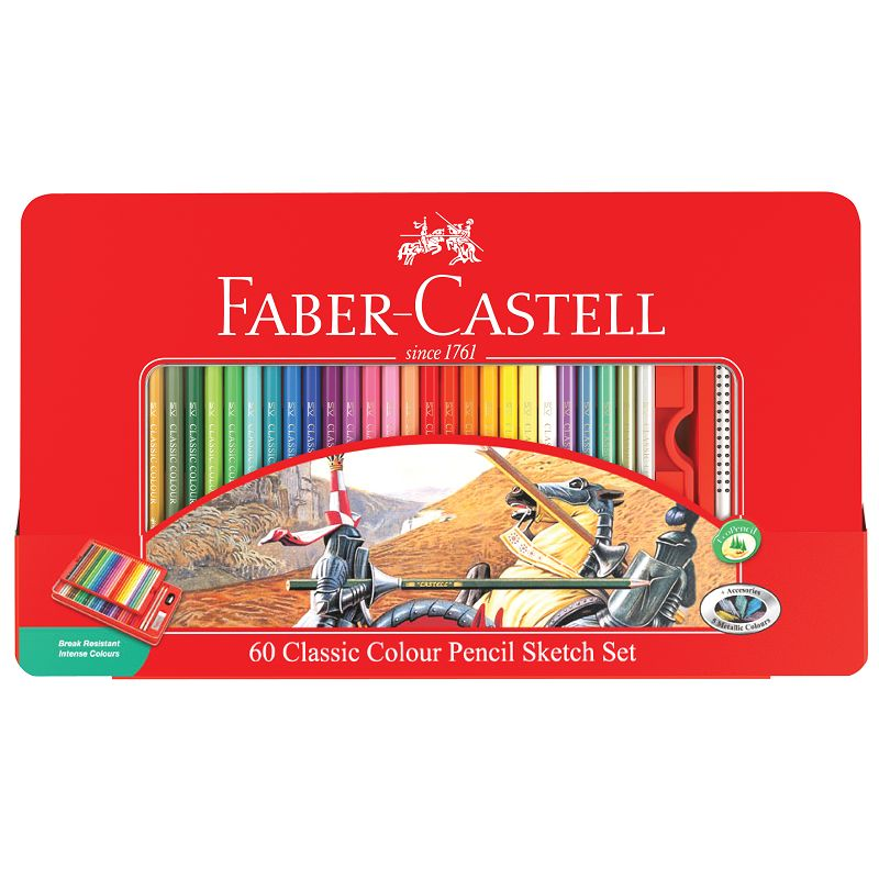 【Faber-Castell】 輝柏油性色鉛筆24色/36色/48色/60色 鐵盒 美術用品-規格圖4