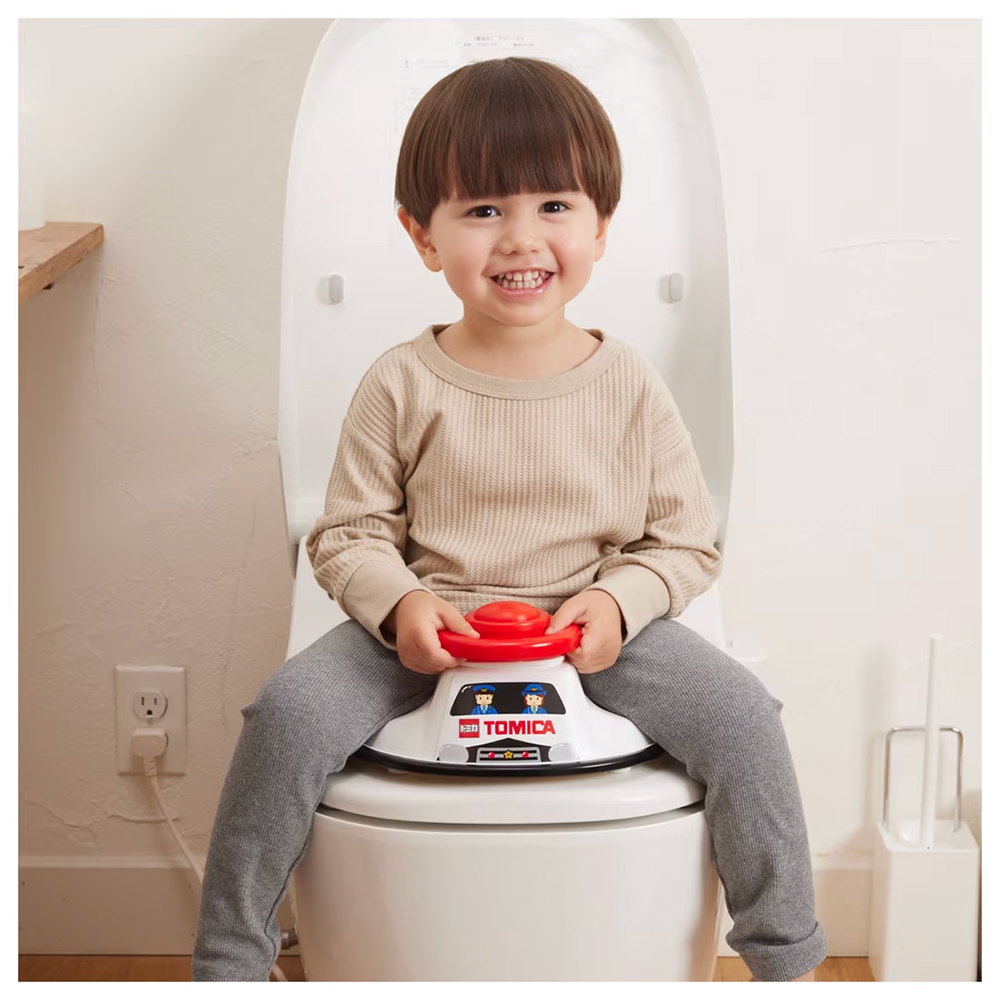 【TAKARA TOMY】TOMICA警車馬桶座｜幼兒輔助馬桶座、可拆式方向盤模組便於清洗-細節圖4