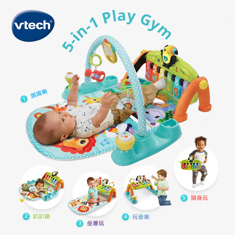 【Vtech】5合1多功能寶寶音樂健身毯｜聲光玩具、益智學習、音樂、多功能、健身毯、寶寶安撫-細節圖2