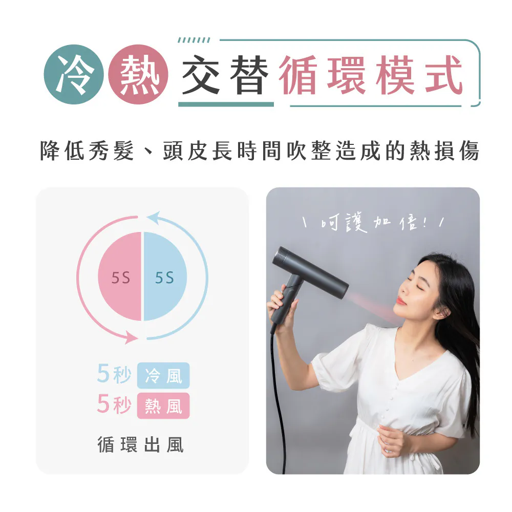 【KINYO】全球電壓無刷吹風機 (KH9660)｜100-240V｜90度折疊｜低噪｜養護頭皮＆保濕修護-細節圖10