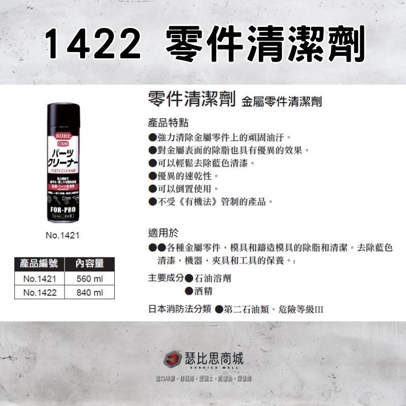 【瑟比思商城】日本 KURE CRC NO.1422 零件清潔劑 金屬零件清潔劑 強力清潔劑 日本原裝進口-細節圖2