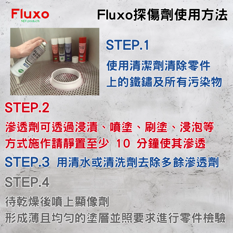 【瑟比思商城】法國FLUXO 染色滲透探傷劑 PT檢測劑 非破壞性檢測 探傷劑 SREM法國原裝進口 500ml-細節圖2