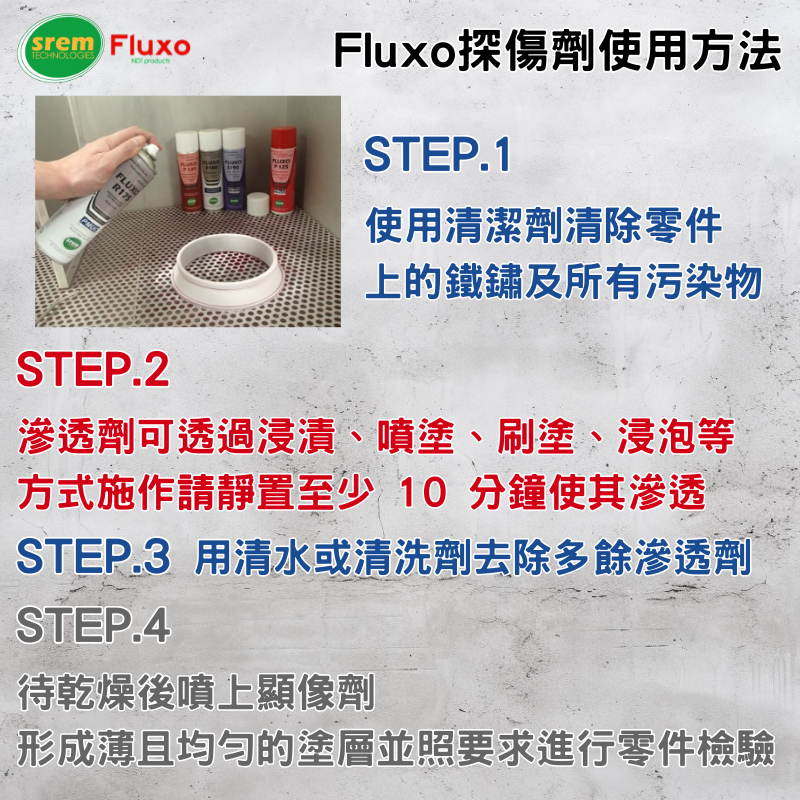 【瑟比思商城】法國SREM FLUXO系列 染色滲透探傷劑 PT檢測劑 非破壞性檢測 探傷劑 SREM法國原裝進口-細節圖5