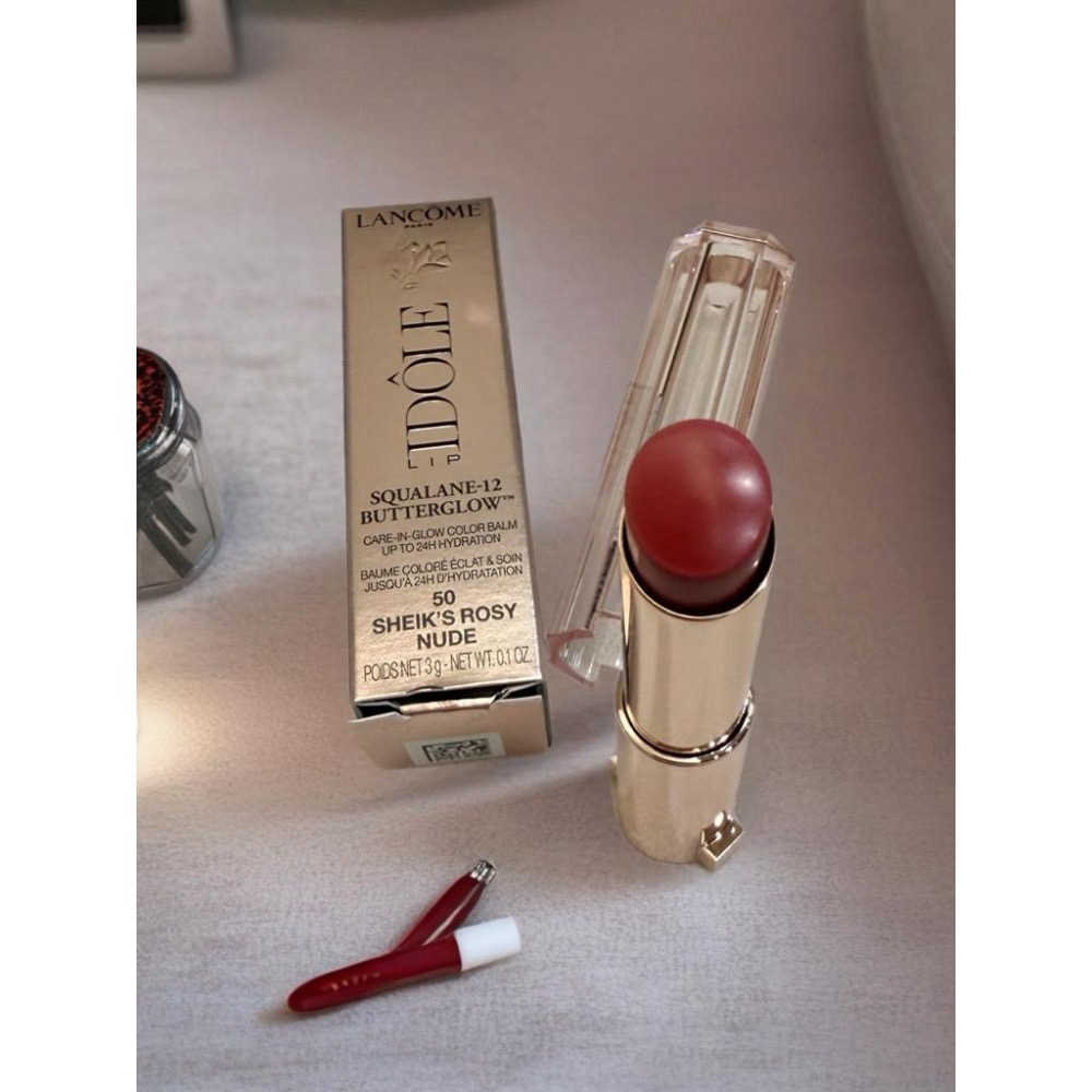 💋【全新正品｜現貨】Lancôme 蘭蔻 唯我玫瑰裸光潤唇膏 #50 Sheik’s Rosy Nude-細節圖2