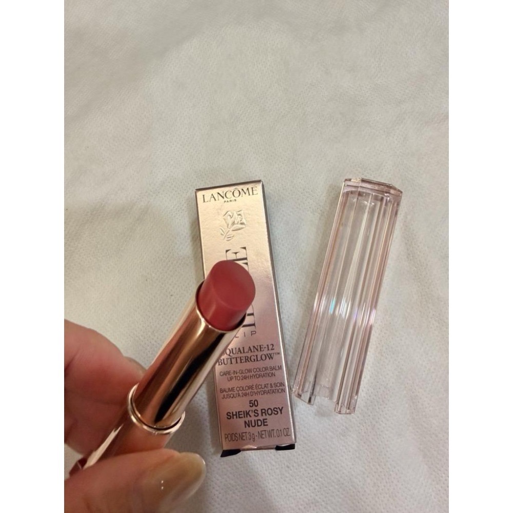 💋【全新正品｜現貨】Lancôme 蘭蔻 唯我玫瑰裸光潤唇膏 #50 Sheik’s Rosy Nude-細節圖3