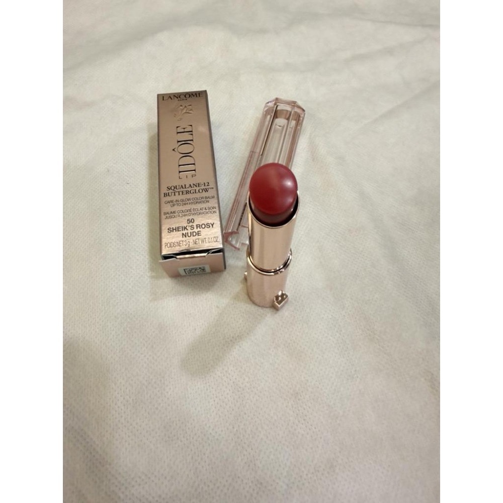 💋【全新正品｜現貨】Lancôme 蘭蔻 唯我玫瑰裸光潤唇膏 #50 Sheik’s Rosy Nude-細節圖4