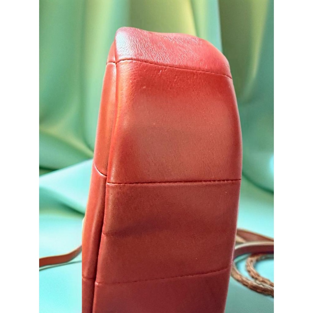 👜【Coach Coachtopia｜Ergo Hobo Bag 二手 深紅編格肩背包】-細節圖4