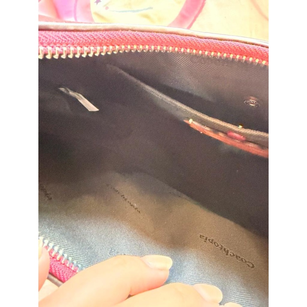 👜【Coach Coachtopia｜Ergo Hobo Bag 二手 深紅編格肩背包】-細節圖8