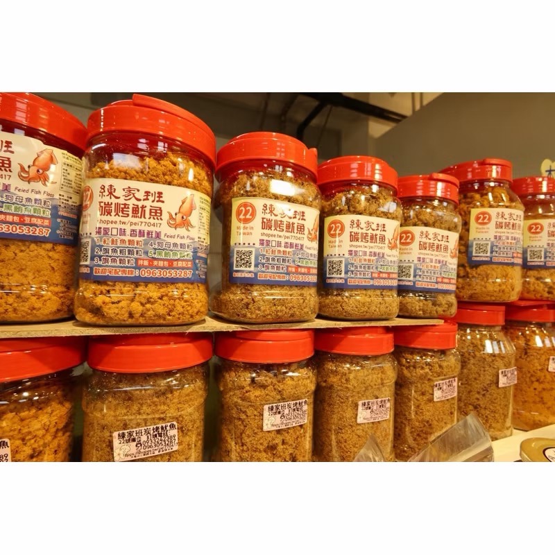 練家班炭烤魷魚（天然紅鮭魚鬆）半斤-細節圖2