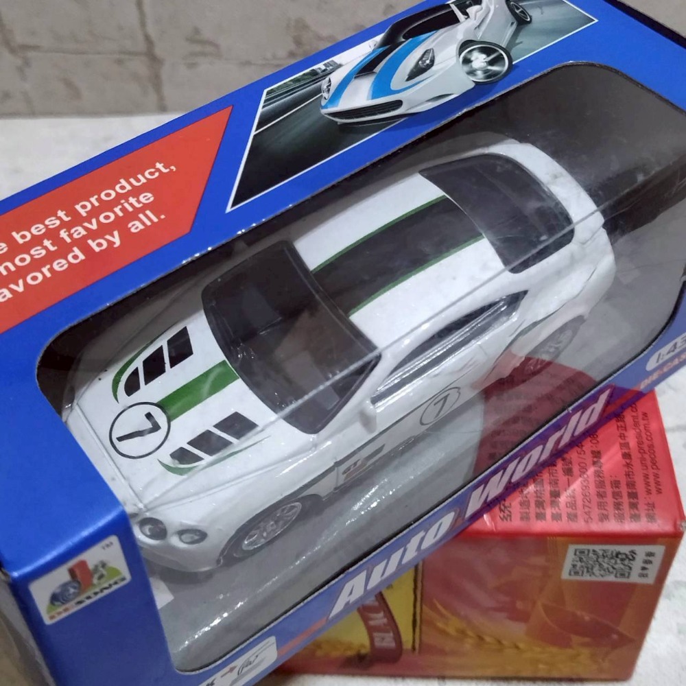 【家德小舖】BENTLEY 賓利 GT3 白色 超跑 賽車 合金 迴力車 模型 1:43 全新 10公分 玩具車 仿真-細節圖3