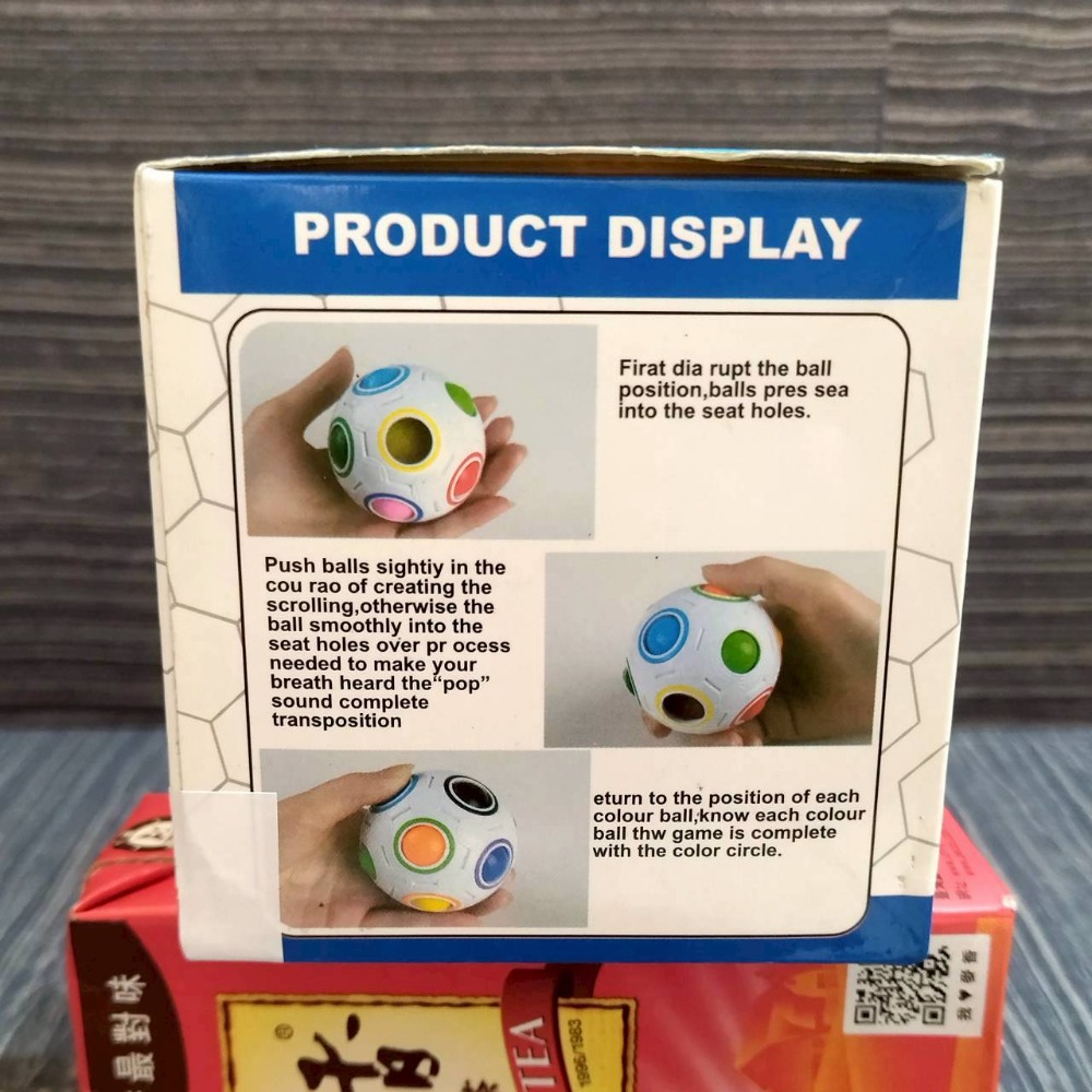 【家德小舖】魔力彩虹球 12孔 盒裝 附吊繩 全新 7公分 魔術方塊球 魔法球 兒童玩具 親子遊戲 吊飾 健腦 舒壓-細節圖5