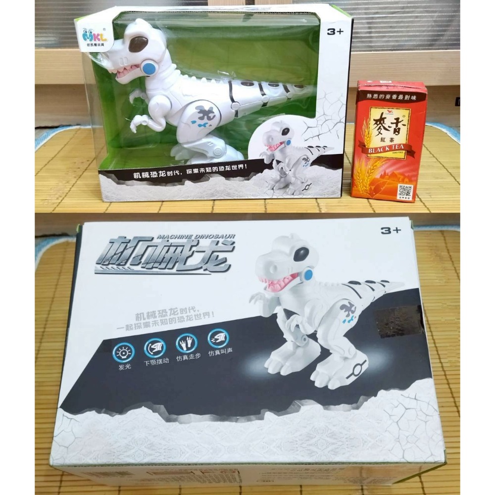 【家德小舖】白色 機械恐龍 電動 可愛大眼 附贈全新電池 拿來逗寵物 哥吉拉叫聲 霸王龍 迅猛龍 全新 玩具 整人 可動-細節圖5