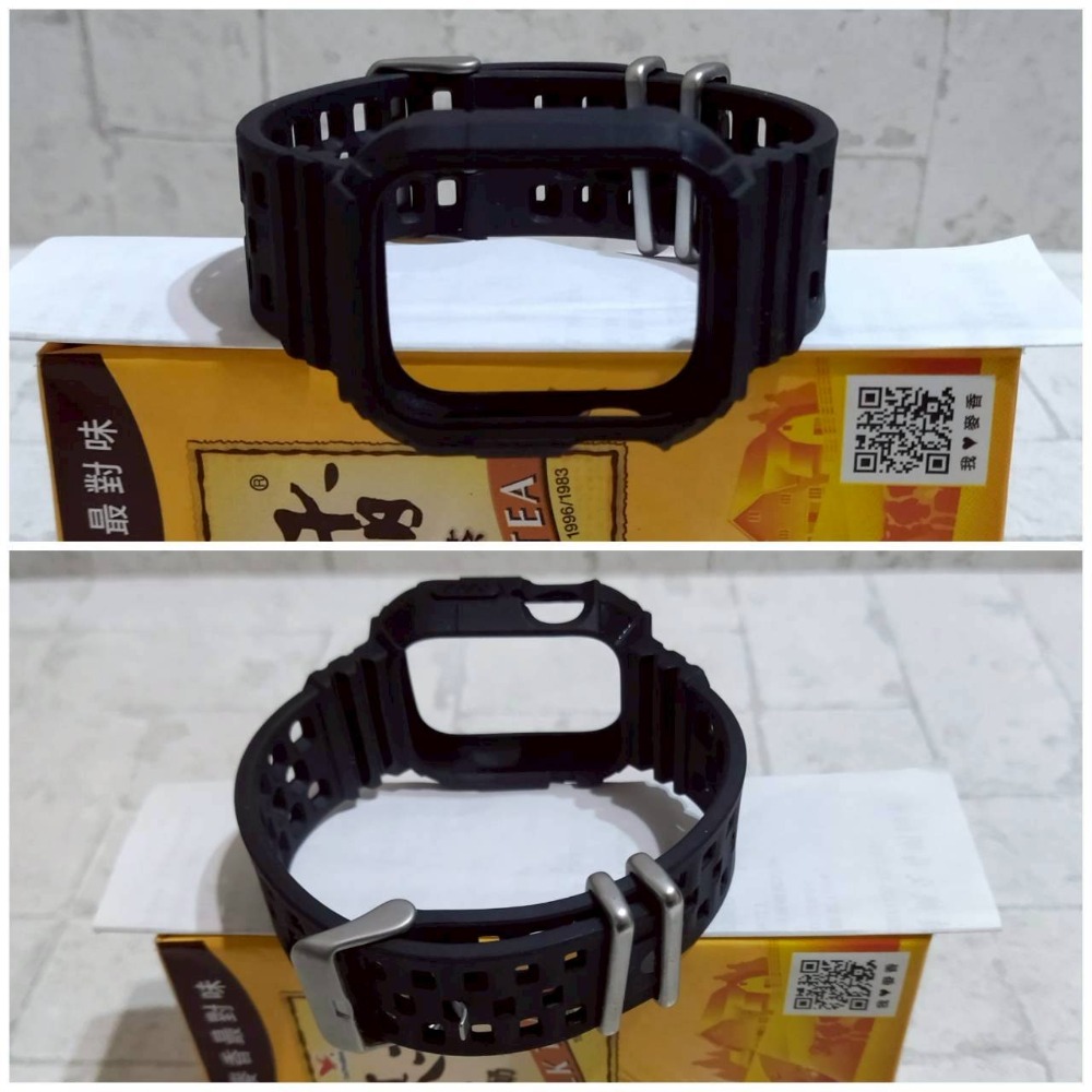 免費贈送【家德小舖】不知名的智慧手錶 錶帶 錶框 黑色 全新 保護殼 保護套 高質感 智能 運動 防摔錶帶 一體錶帶-細節圖5