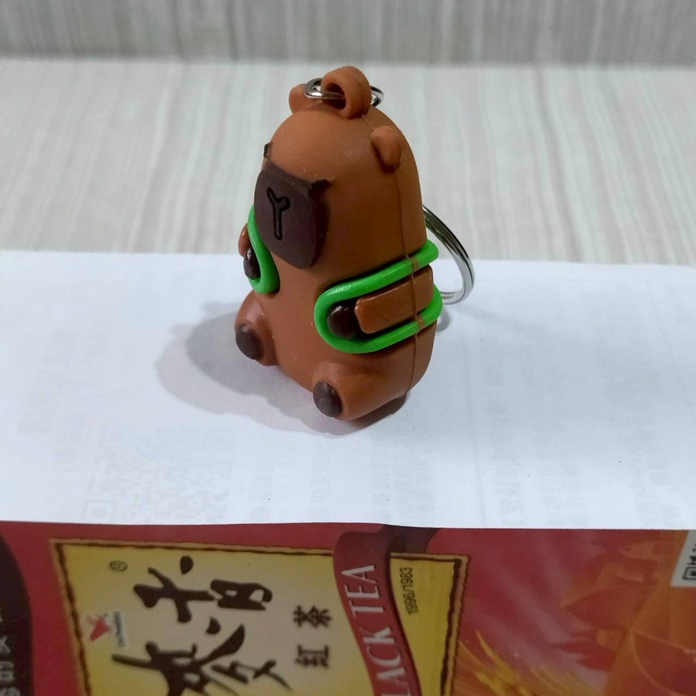 【家德小舖】卡皮巴拉 揹烏龜 鑰匙圈 水豚君 小公仔 吊飾 4公分 全新 豚鼠 PVC 包包掛飾 景品 玩具 娃娃 可愛-細節圖3