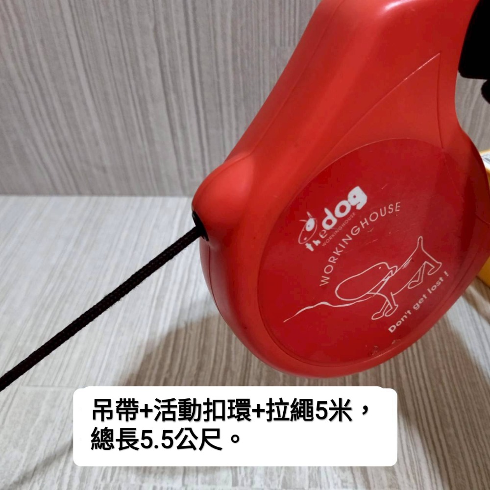 【家德小舖】Dog 紅 中型犬 自動拉繩 5公尺 二手 自由伸縮 牽繩 溜狗 寵物 牽引繩 狗繩 狗狗 防走失 迷路-細節圖3
