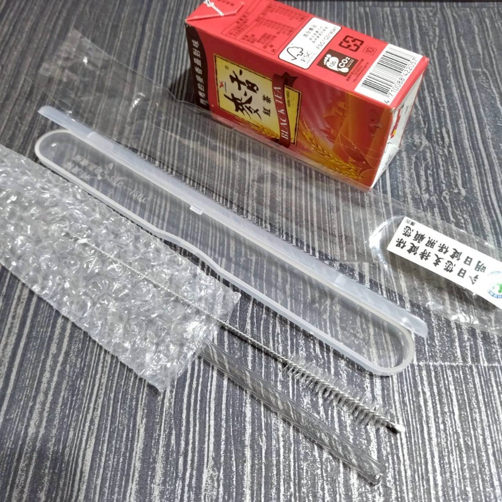【家德小舖】玻璃吸管 + 專用清潔刷 附盒裝 便攜 全新 20公分 中央健保署贈送 上班族 看電影 午餐方便 環保 g-細節圖3