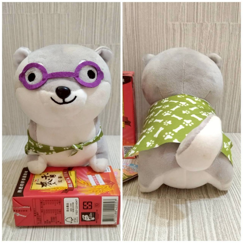 【家德小舖】灰柴犬 眼鏡披風款 我家的汪醬觀察日記 娃娃 TUN SHINE 正版授權 全新 柴犬 絨毛 狗 玩偶 布偶-細節圖4