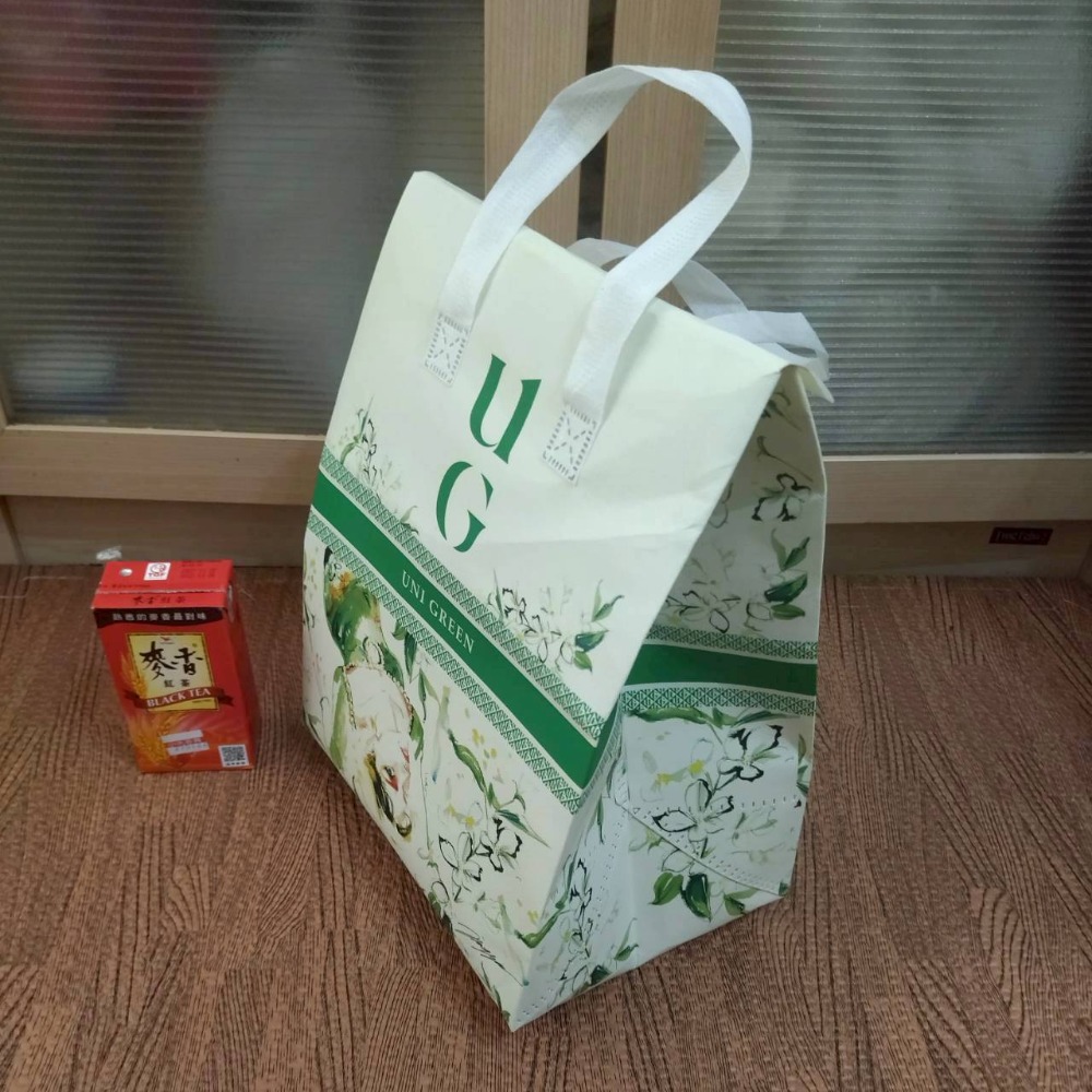 【家德小舖】UG UNI GREEN 保冷 保溫袋 環保袋 二手很新 31公分 堅固耐用 防水 購物袋 飲料提袋 手提袋-細節圖3