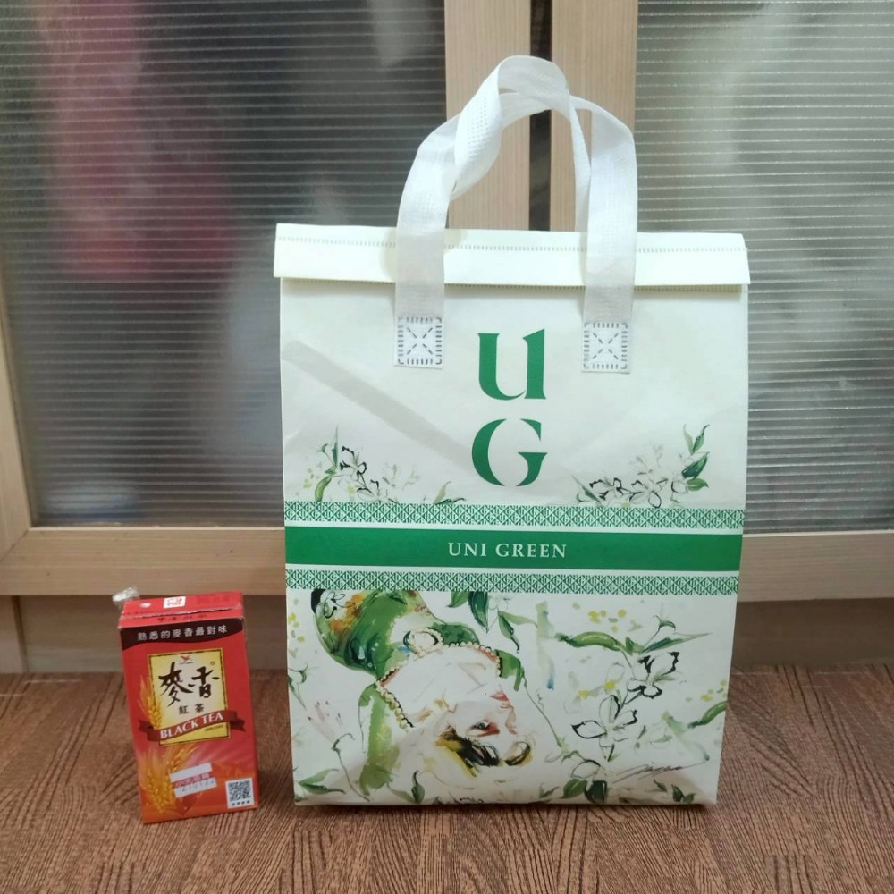 【家德小舖】UG UNI GREEN 保冷 保溫袋 環保袋 二手很新 31公分 堅固耐用 防水 購物袋 飲料提袋 手提袋-細節圖5