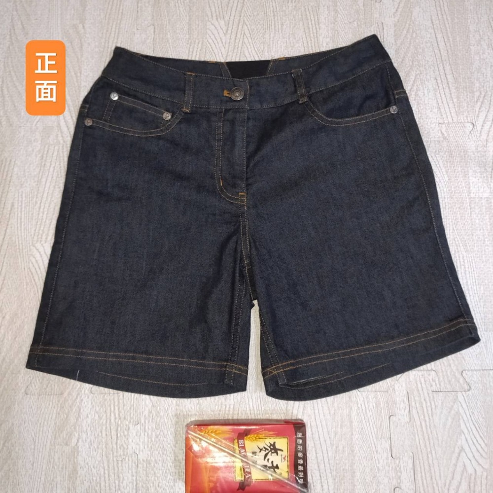 【家德小舖】HILLTOP 山頂鳥 女款 黑色 丹寧 牛仔 短褲 二手 很新 長40腰圍66臀圍90大腿圍48公分 休閒-細節圖7