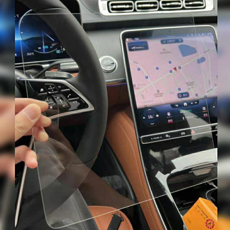 賓士 W223 S級 儀表板綱化膜 導航螢幕綱化膜 12.8吋 螢幕 中控 保護貼 玻璃貼 S350 S450 S500-細節圖6