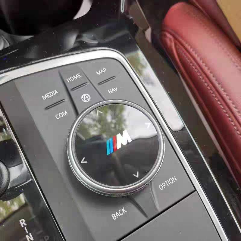 寶馬 X3 X4 18-22款 G01 G02 專用 多媒體旋鈕保護貼 中控 旋轉扭 箭頭透光設計 碳纖維-細節圖2