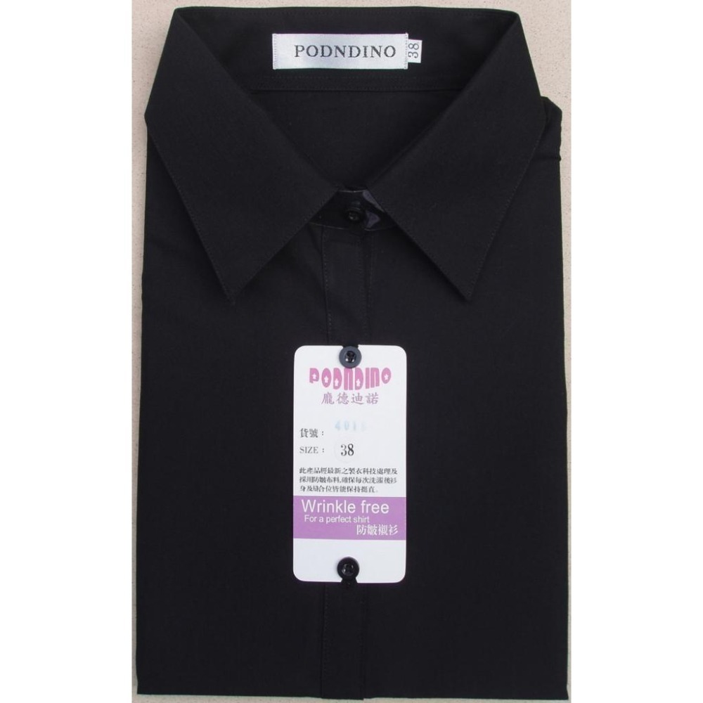 【阿信防皺襯衫】天絲棉 女長袖襯衫 貨號4018 黑襯衫 女襯衫 長袖襯衫 修身顯瘦 防皺好整理 通勤穿搭 現貨-細節圖3