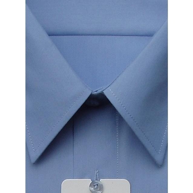 【阿信防皺襯衫】貨號602 素面水藍色長袖 ☆男襯衫☆ 經典款抗皺防皺，領子下備有暗扣（固定領帶/工廠直營/平價現貨）-細節圖2