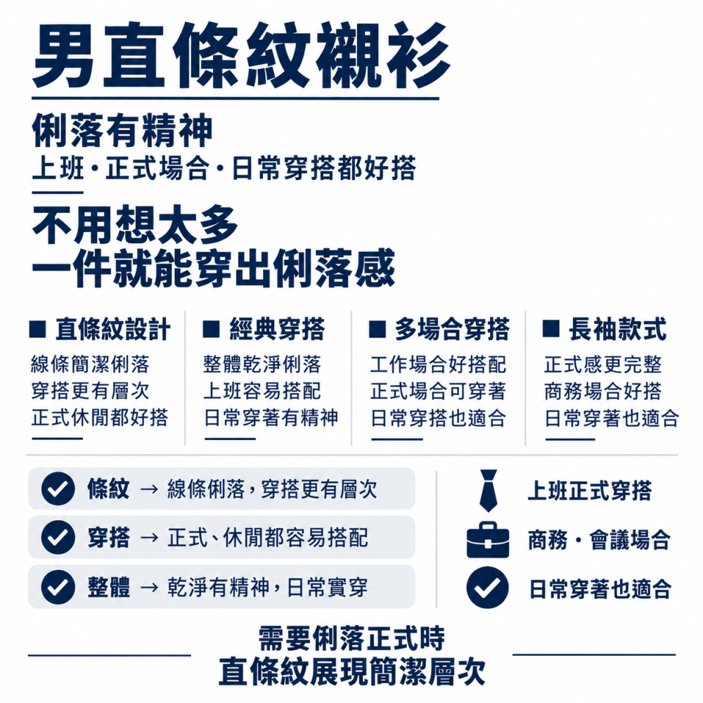 【阿信防皺襯衫】男長袖直條紋襯衫 白底藍條 男襯衫 上班面試 商務正式 工作襯衫 防皺好整理 現貨 貨號645-細節圖4