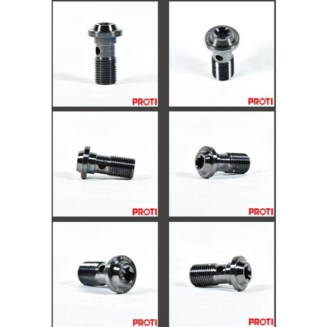 現貨 PROTI BREMBO 油管螺絲 油管 螺絲 鈦螺絲 正鈦 油管螺絲 P1.0 卡鉗油管螺絲 總泵油管螺絲-細節圖2