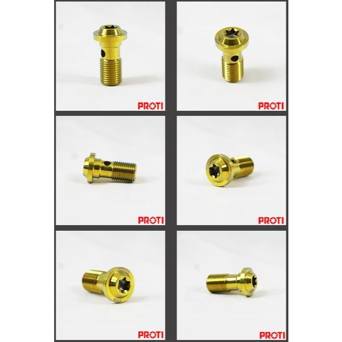 現貨 PROTI BREMBO 油管螺絲 油管 螺絲 鈦螺絲 正鈦 油管螺絲 P1.0 卡鉗油管螺絲 總泵油管螺絲-細節圖4