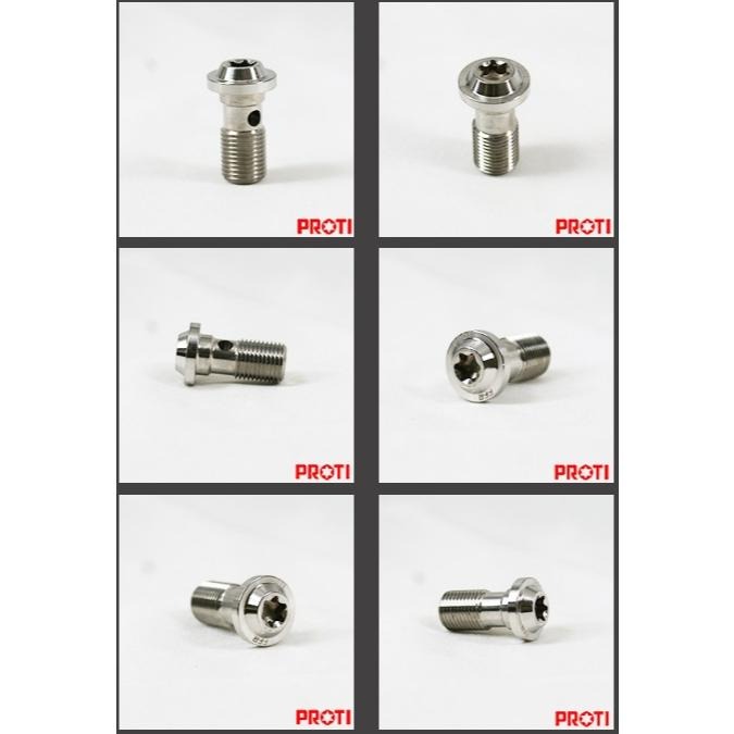 現貨 PROTI BREMBO 油管螺絲 油管 螺絲 鈦螺絲 正鈦 油管螺絲 P1.0 卡鉗油管螺絲 總泵油管螺絲-細節圖5