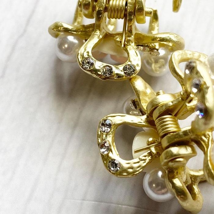 🔥菲雪飾品🔥小領結 髮飾 小鯊魚夾 小夾子 蝴蝶結造型 珍珠 花朵 小抓夾 髮夾-細節圖4