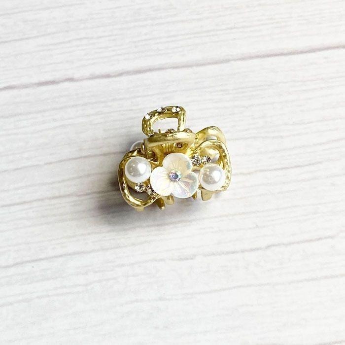 🔥菲雪飾品🔥小領結 髮飾 小鯊魚夾 小夾子 蝴蝶結造型 珍珠 花朵 小抓夾 髮夾-細節圖5