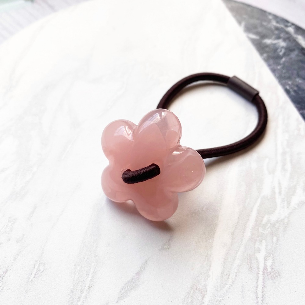 🔥菲雪飾品🔥清新 半透明 琥珀色 髮飾 小花 髮繩 髮束 髮圈(共6色)-規格圖5