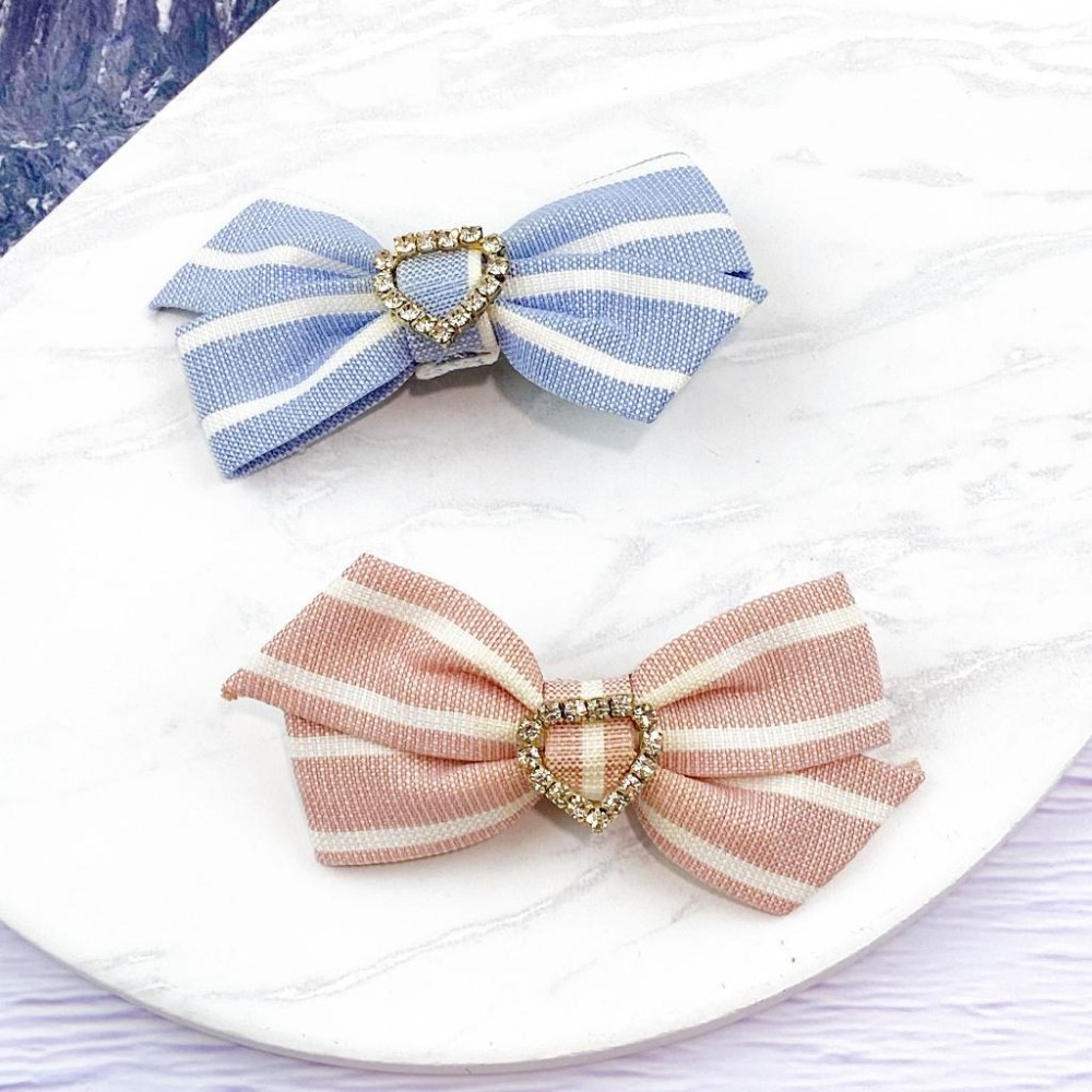 🔥菲雪飾品🔥蝴蝶結 愛心鑲鑽 髮飾 髮夾 飾品 邊夾 瀏海夾-細節圖3