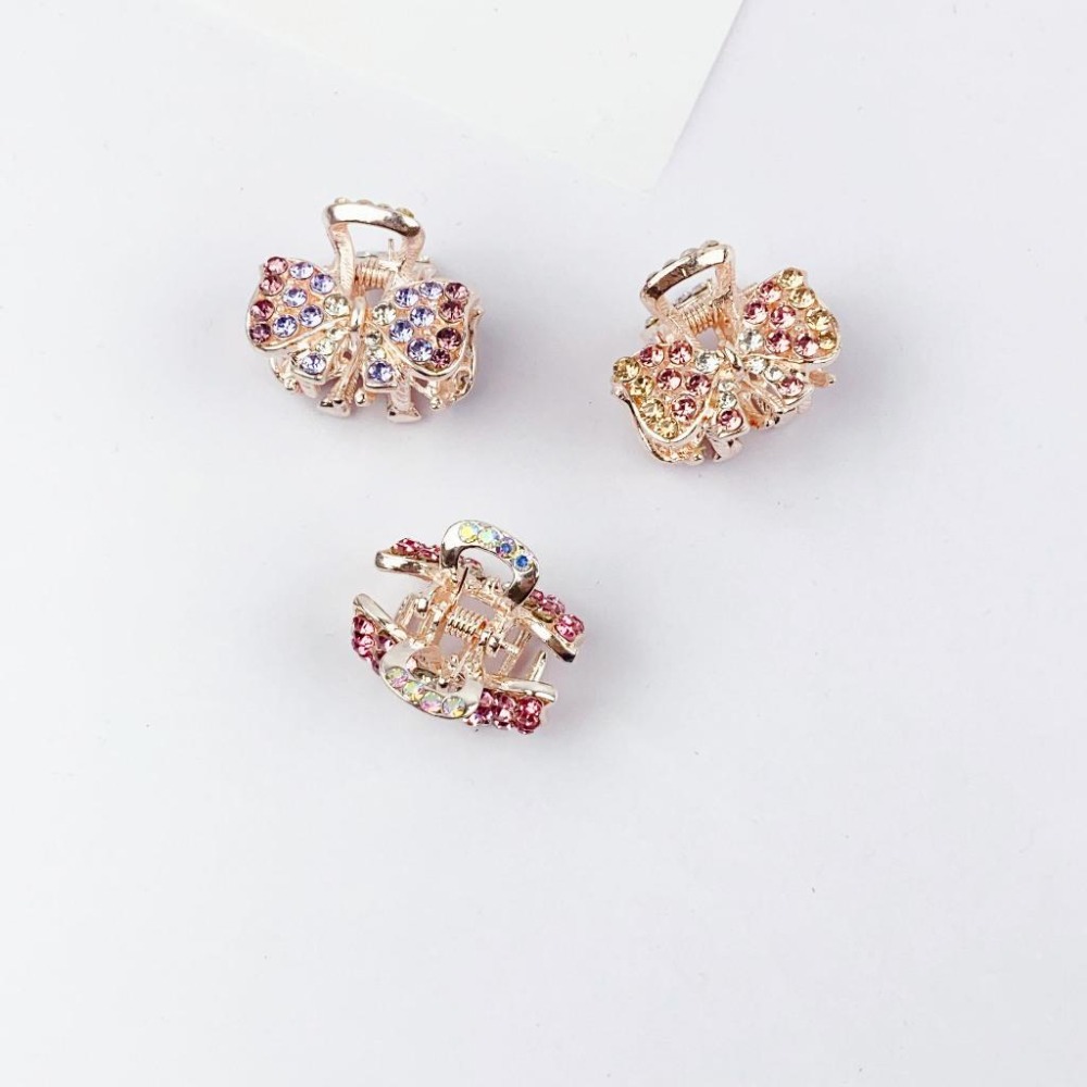 🔥菲雪飾品🔥蝴蝶結 水鑽 髮飾 髮夾 飾品 馬尾夾 金屬抓夾(共4色)-細節圖2