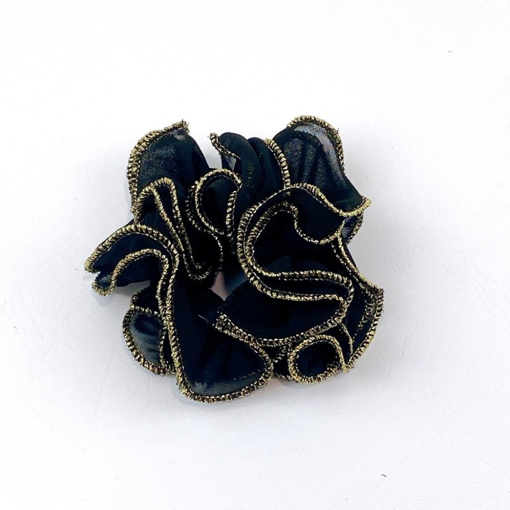 🔥菲雪飾品🔥金邊 雪紡 滾邊 氣質 大腸圈 髮飾 髮圈(共3色)-細節圖7