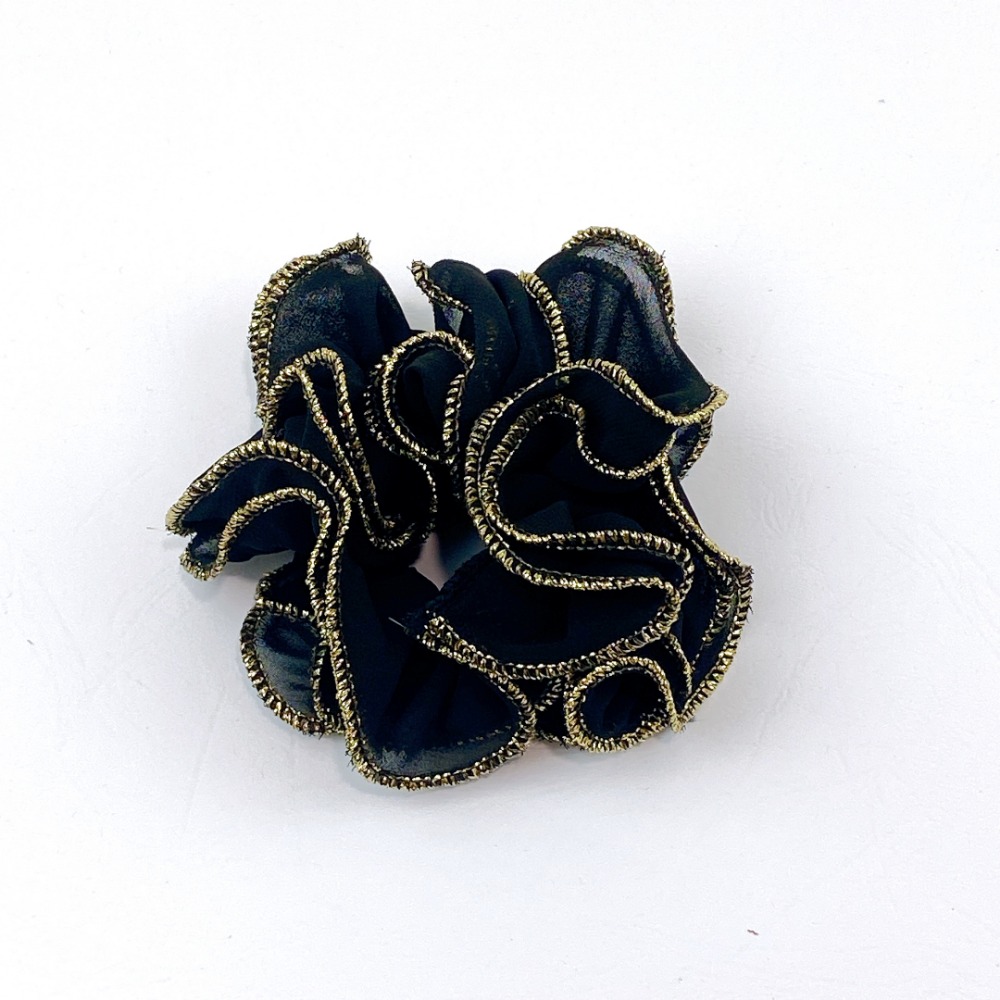 🔥菲雪飾品🔥金邊 雪紡 滾邊 氣質 大腸圈 髮飾 髮圈(共3色)-規格圖8