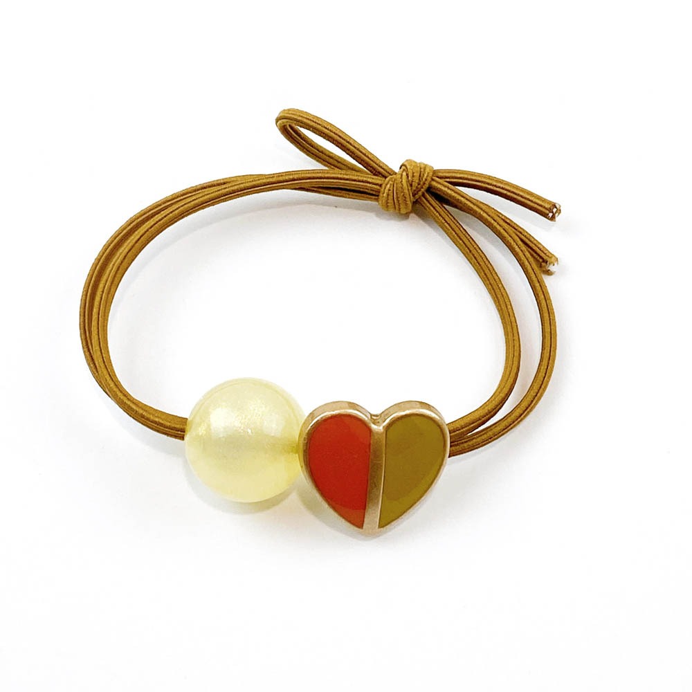 🔥菲雪飾品🔥撞色 愛心 糖果色 珠珠球 綁馬尾 雙層 髮圈 飾品 髮繩 髮飾(共5色)-規格圖8