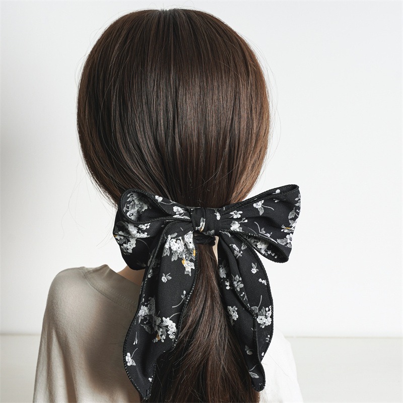 🔥菲雪飾品🔥碎花 蝴蝶結 布藝 彈簧夾 髮夾 髮飾(共4色)-細節圖6