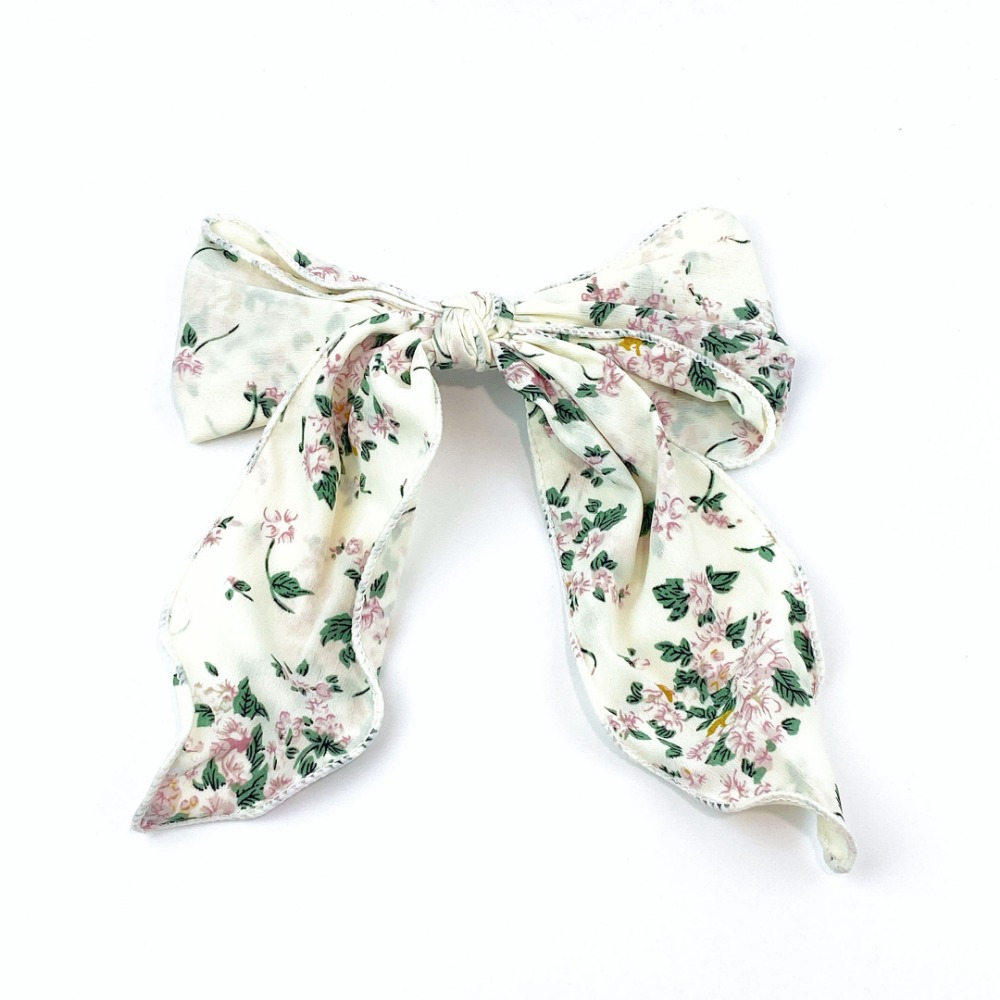 🔥菲雪飾品🔥碎花 蝴蝶結 布藝 彈簧夾 髮夾 髮飾(共4色)-規格圖6