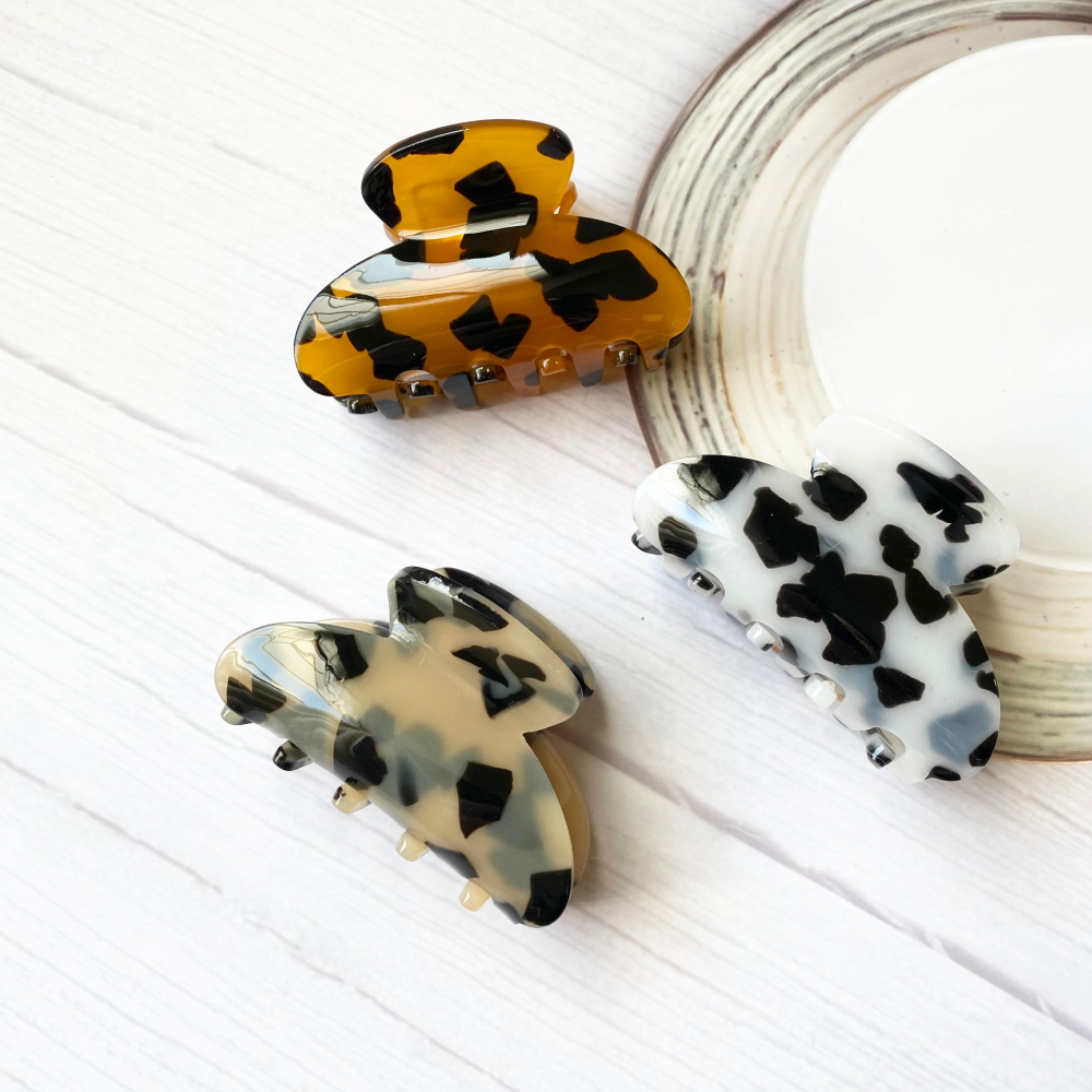 🔥菲雪飾品🔥大理石 豹紋 馬尾夾 髮夾 抓夾 鯊魚夾 髮飾(共3色)-細節圖6