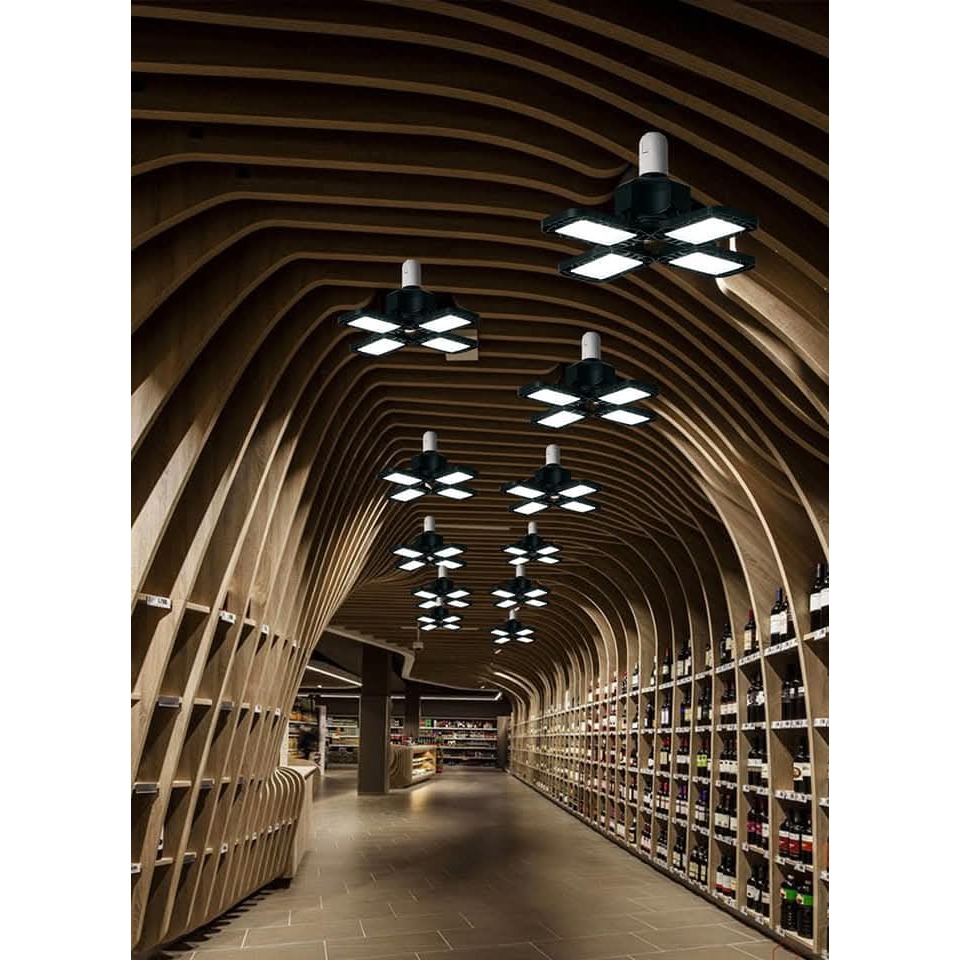 60w LED 折疊變形燈泡四葉燈摺疊燈工礦車庫燈露營燈白光款amazon外貿款/72h台灣出貨驅動升級延壽有檢查-細節圖7