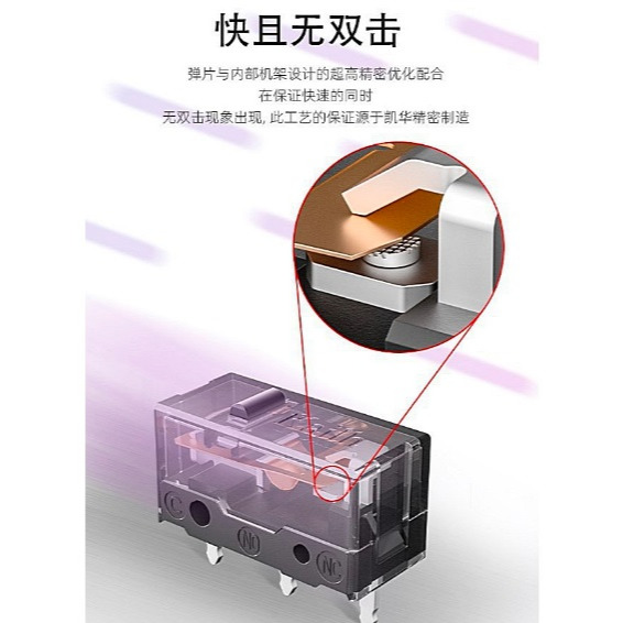凱華 Kailh 黑曼巴 黑點 GM8.0 電競級 頂級微動開關 壽命8000萬次 微動開關 滑鼠左右鍵 毫米級觸發-細節圖4