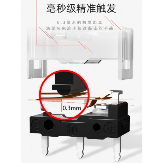 凱華 Kailh 黑曼巴 黑點 GM8.0 電競級 頂級微動開關 壽命8000萬次 微動開關 滑鼠左右鍵 毫米級觸發-細節圖5